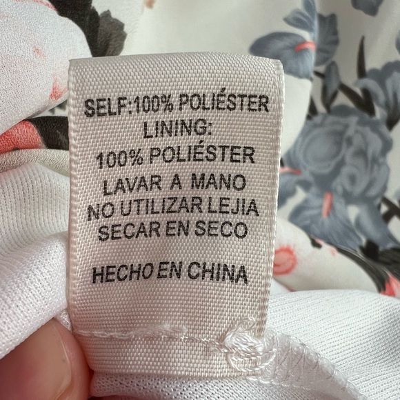 High Neck Cream Floral Dress - Picture 9 of 12